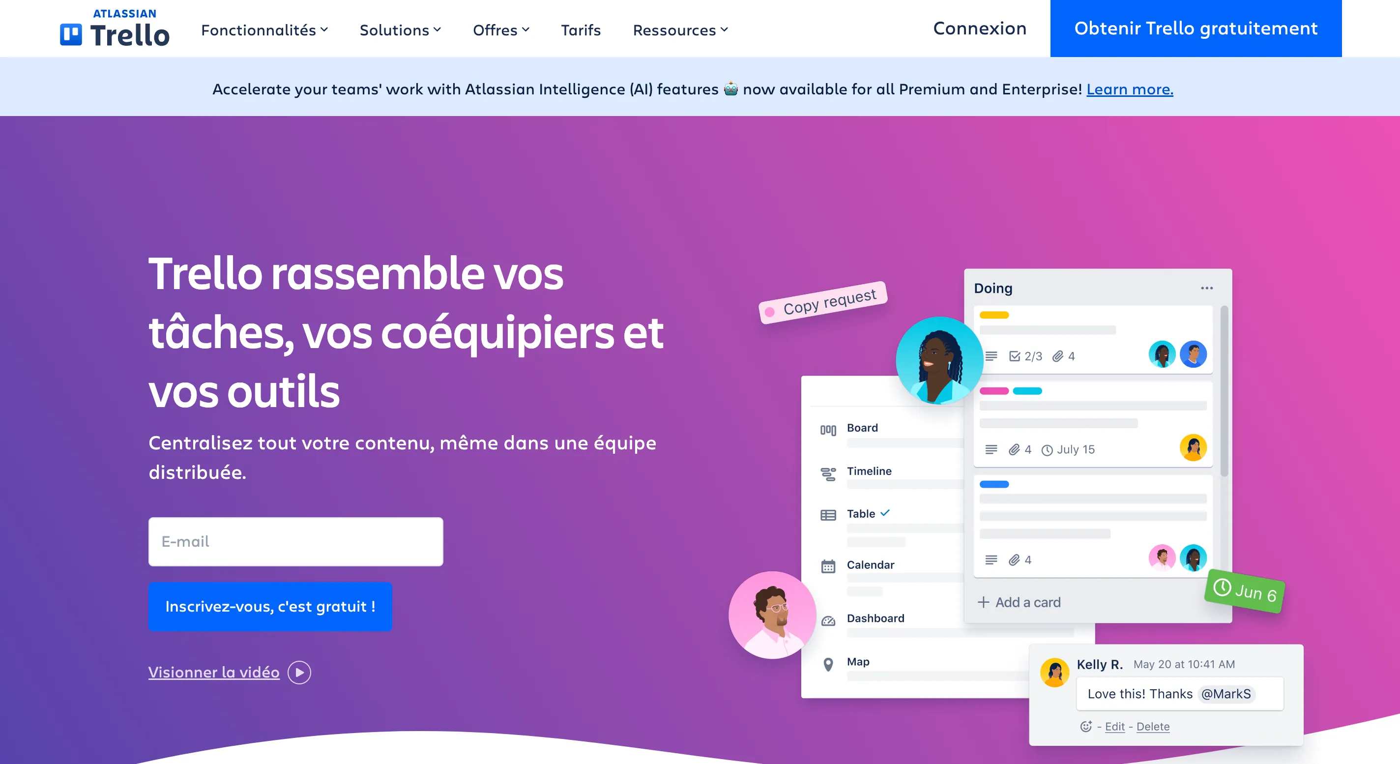Aperçu de Trello