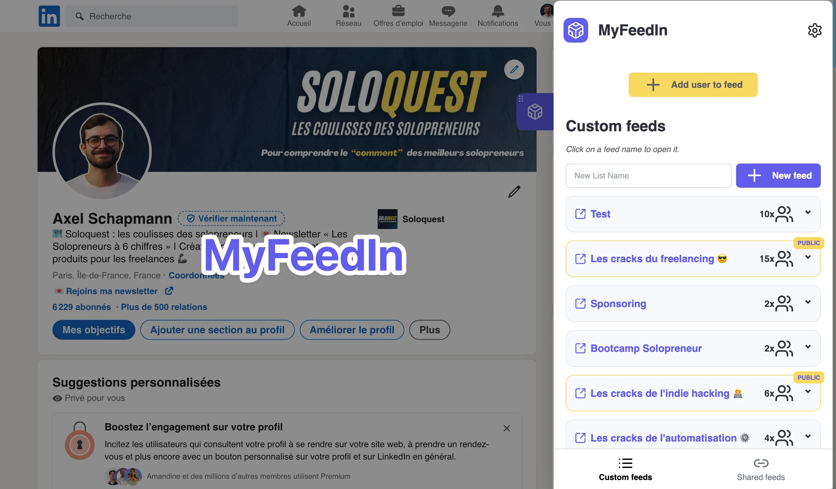 MyFeedIn, l’extension chrome pour engager plus efficacement sur LinkedIn