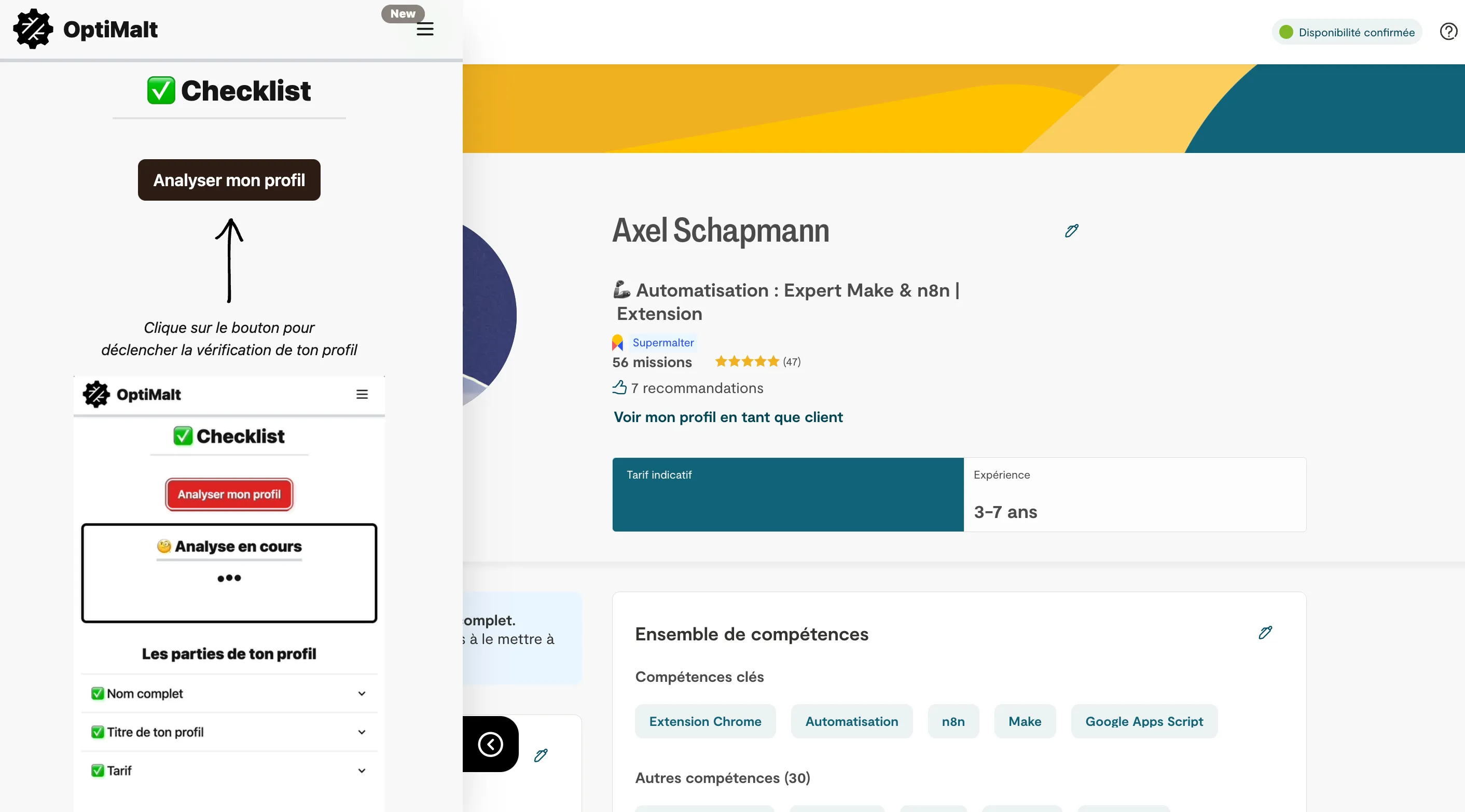 OptiMalt, l’extension Chrome pour optimiser son profil Malt